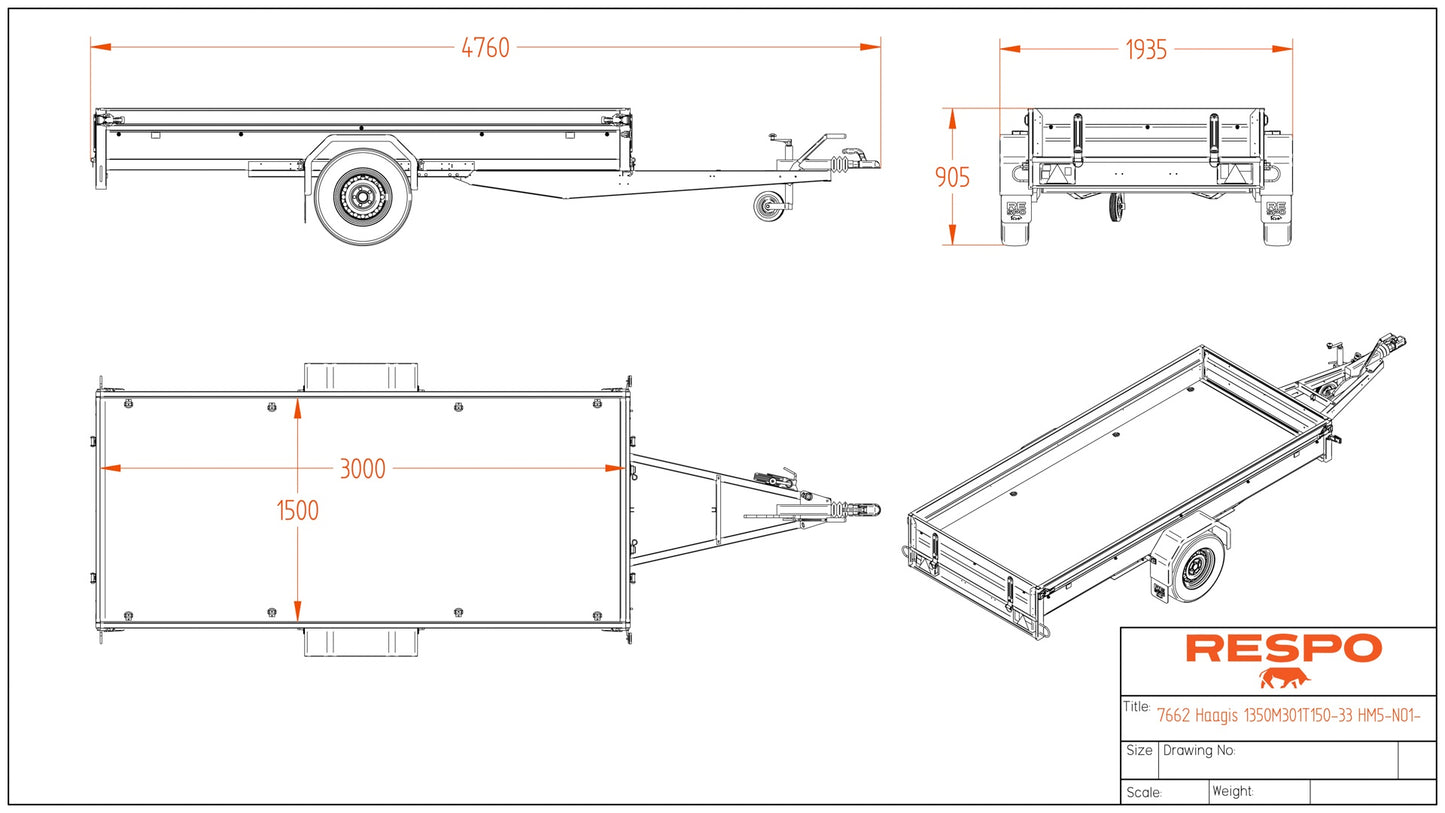 Respo Varehenger RS 3013T Tegning / skisse