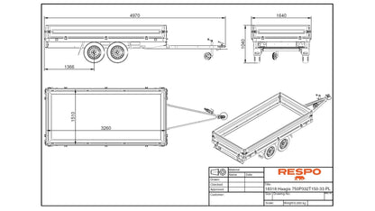 Respo RU 3375 Varehenger med nedfellbare sidekarmer
