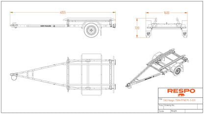 Respo 750 ECO Båthenger med lagring på filtskinner, med båtlengde opp til 12 ft / 3,8m